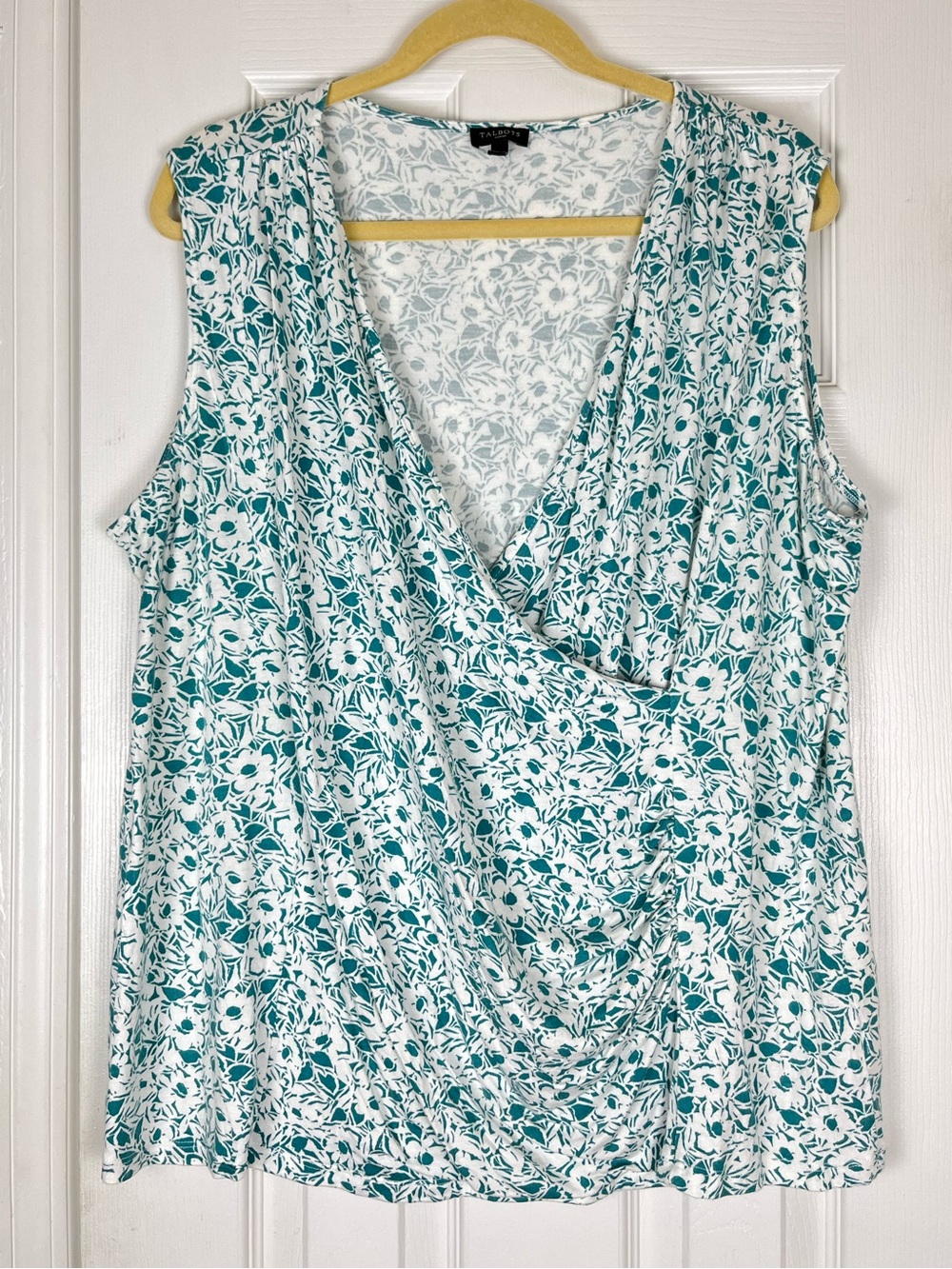 Talbots Woman Faux Wrap Sleeveless Top Sz 3X